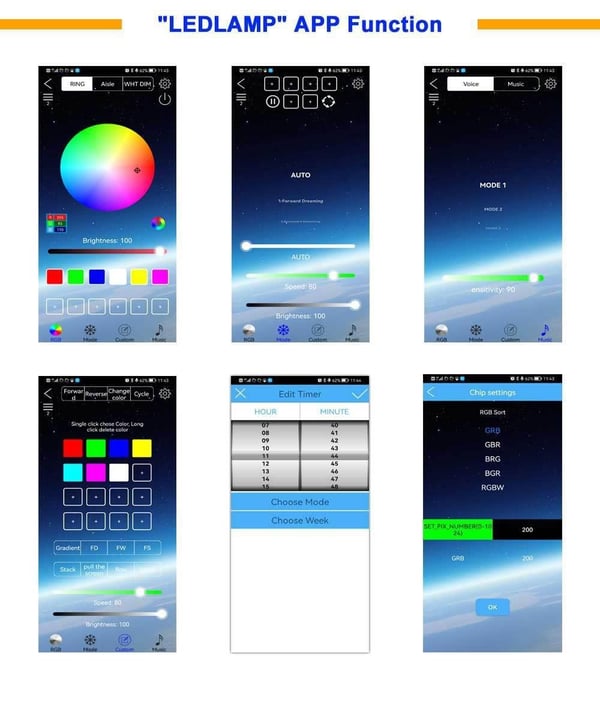VENTA CALIENTE 45%🔥 Nuevas cadenas de luces fantasma RGB Control de aplicación Bluetooth
