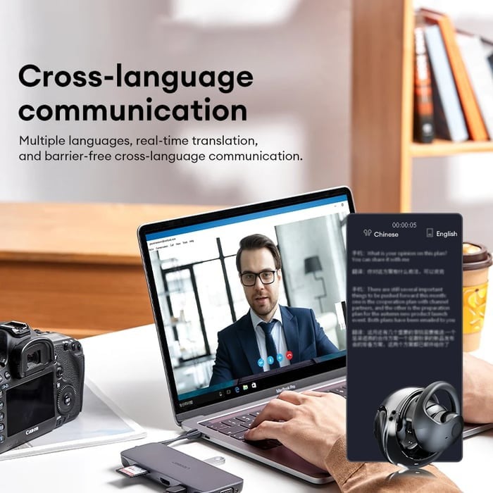 Último día 50% de descuento🎁 Auriculares inalámbricos de traducción Bluetooth T2x Pro
