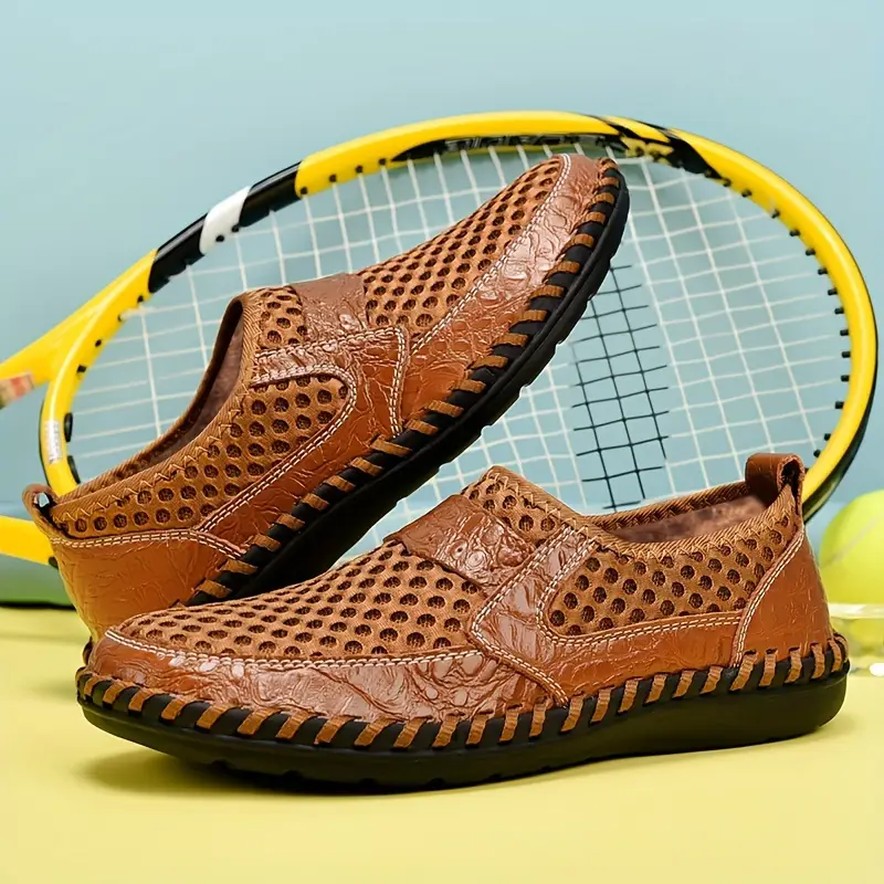 Early Summer Sale 49%π₯ Mens' Summer Slip-on Shoes, Breathable Mesh Leather Loafers