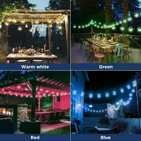 Luces LED de cadena para exteriores con energía solar, impermeables