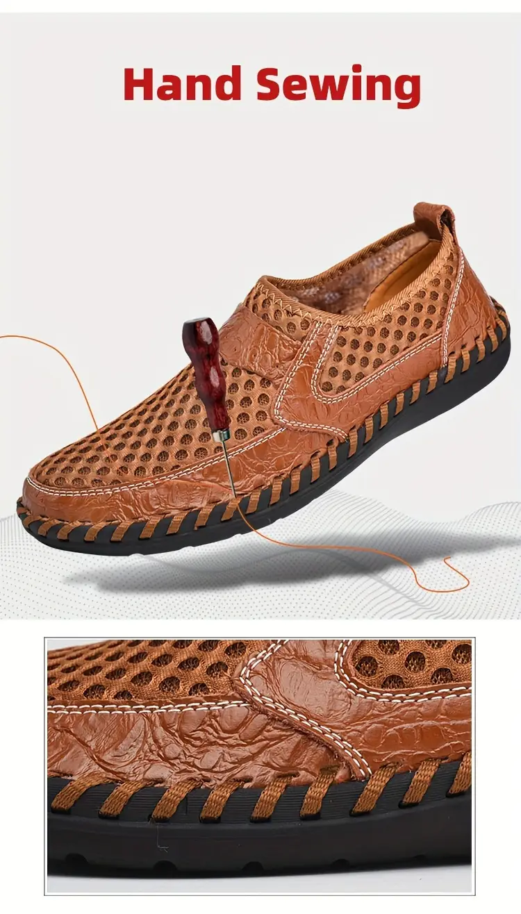 Early Summer Sale 49%π₯ Mens' Summer Slip-on Shoes, Breathable Mesh Leather Loafers