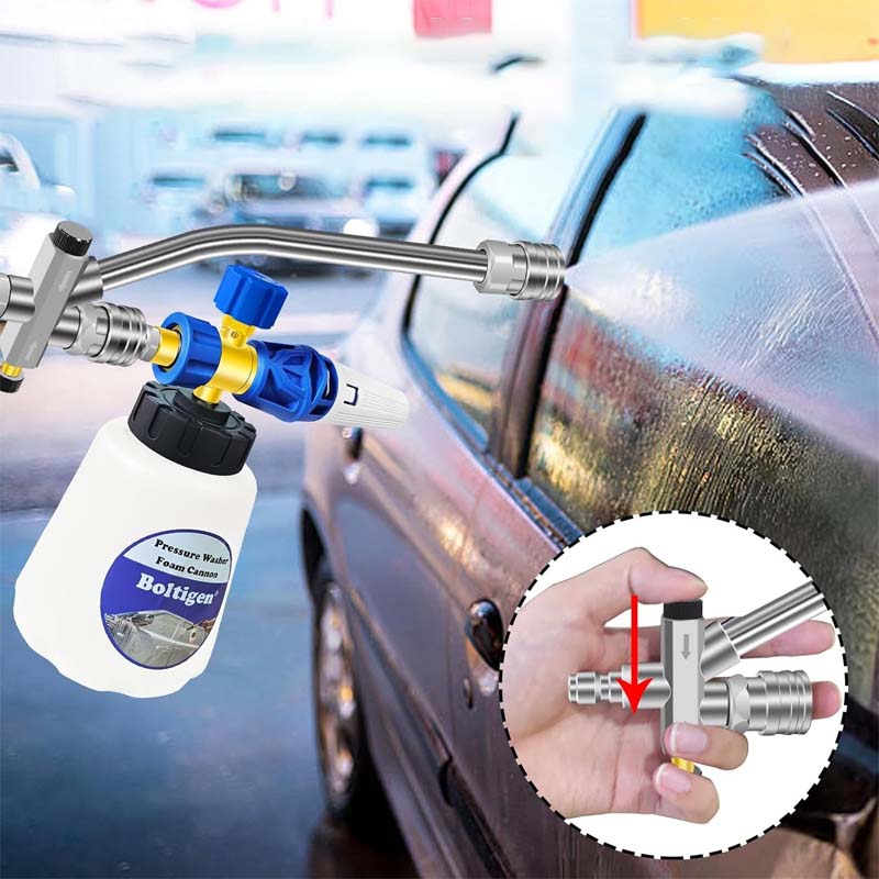 Cañón de espuma para hidrolavadora de uso diario con conector doble