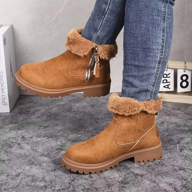 CozyStep™ Orthopedic Fur-Lined Ankle Boots for Fall & Winter