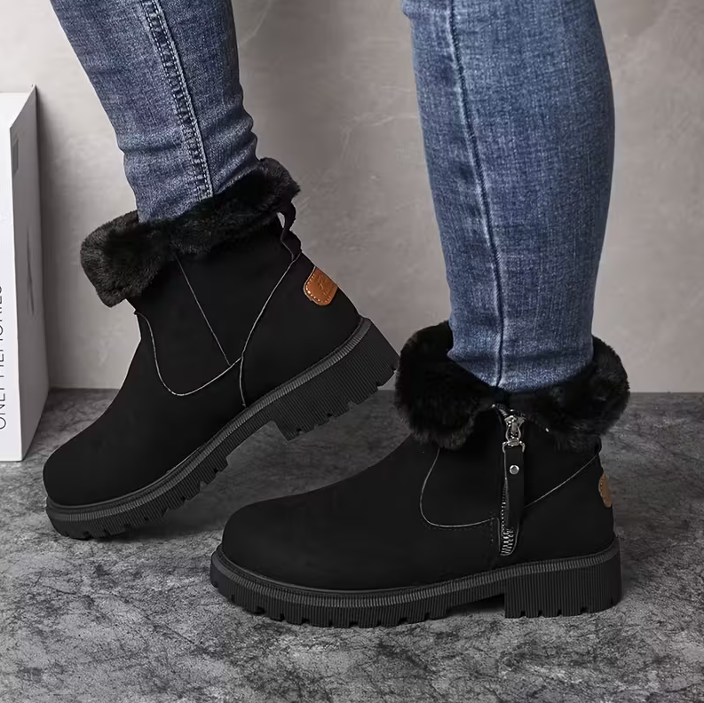 CozyStep™ Orthopedic Fur-Lined Ankle Boots for Fall & Winter