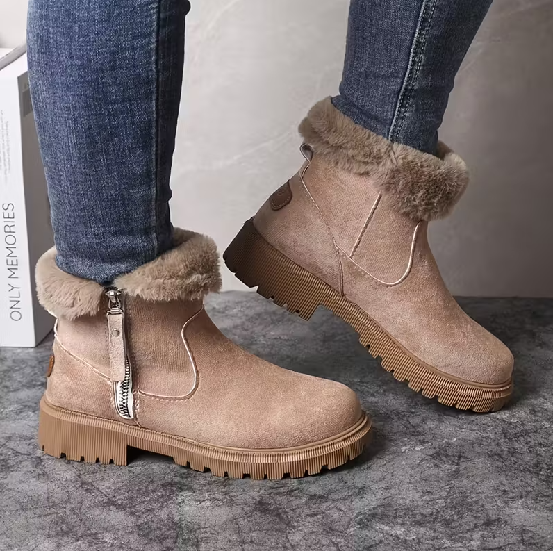 CozyStep™ Orthopedic Fur-Lined Ankle Boots for Fall & Winter