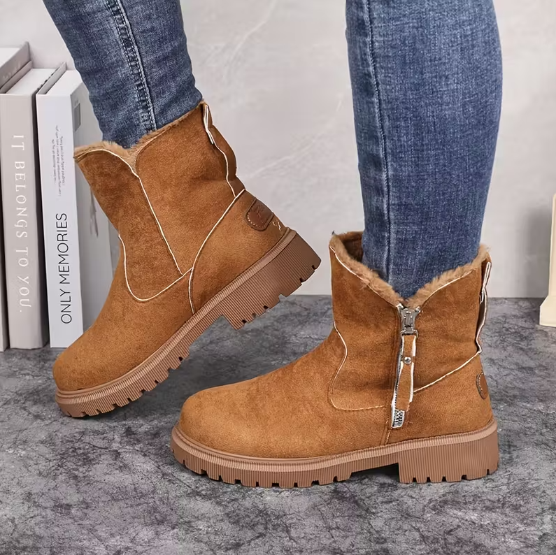 CozyStep™ Orthopedic Fur-Lined Ankle Boots for Fall & Winter