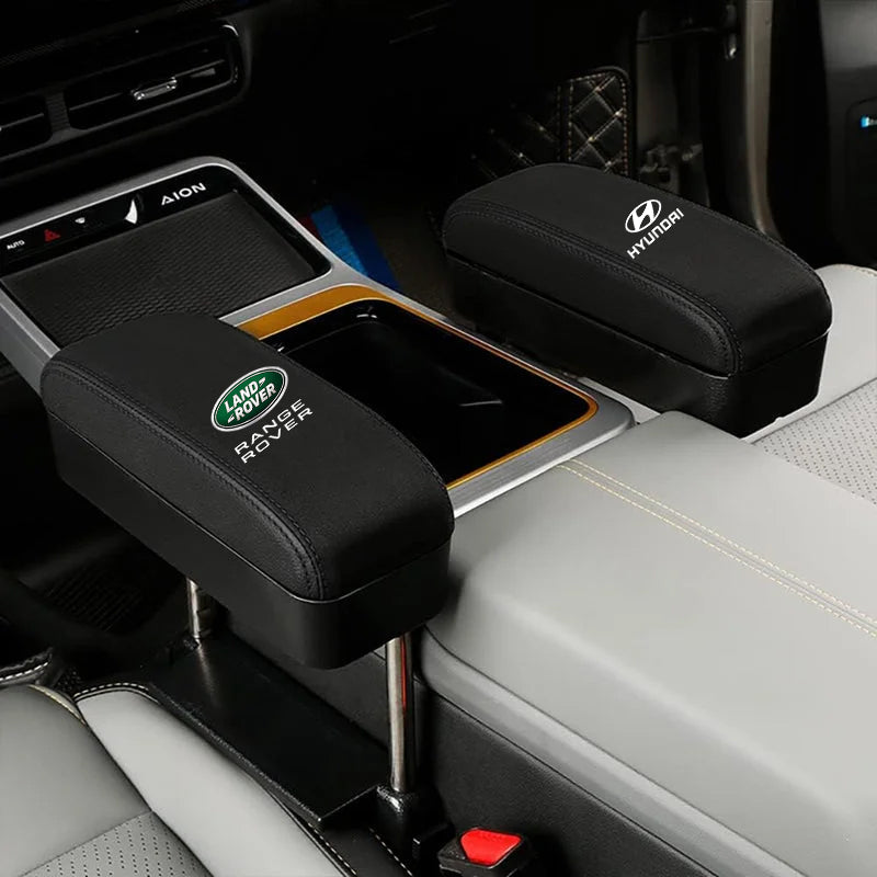 Reposabrazos para codos de conducción, caja de almacenamiento de carga inalámbrica, caja de almacenamiento para espacio entre asientos (modelo 2024 con personalización de logotipo exclusiva)