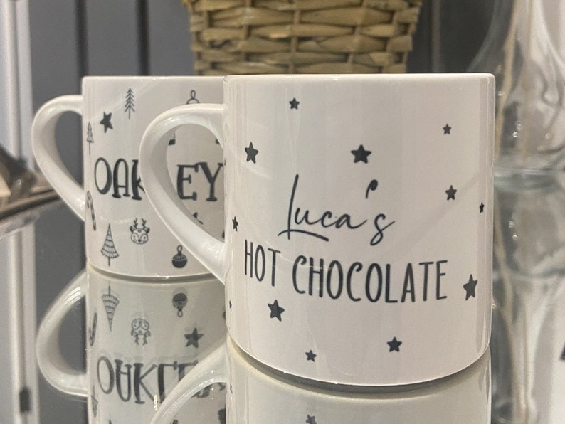 Personalised Hot Chocolate Mug | Ceramic Christmas mug | Childrens Hot Cocoa Mug | Christmas Eve Mug - Stocking Filler