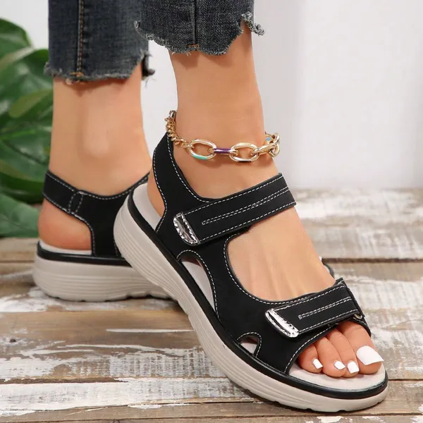 ❤️ Promoción de último día 49% de descuento ❤️ Sandalias de senderismo anchas y ajustables para mujer, sandalias ortopédicas para exteriores