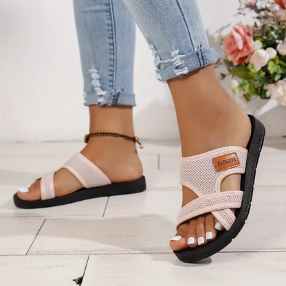 🌸 Último día 49% de descuento ❤️ Sandalias planas con tiras ortopédicas transpirables para mujer
