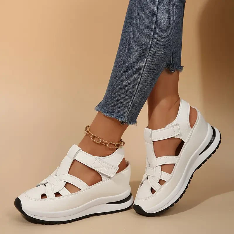 Women’s Soft Adjustable Sandals – Hook & Loop, Comfort Fit for Wide & Narrow Feet
