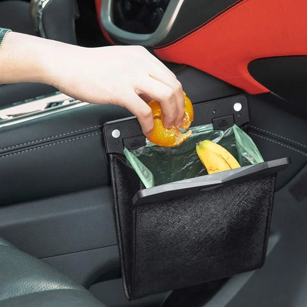 HOT SALE🔥 Smart LED Waterproof Car Leather Trash Can