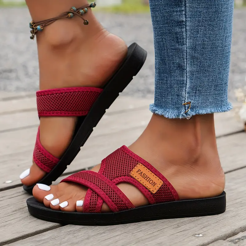 🌸 Último día 49% de descuento ❤️ Sandalias planas con tiras ortopédicas transpirables para mujer