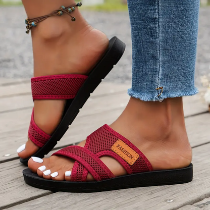 🌸 Último día 49% de descuento ❤️ Sandalias planas con tiras ortopédicas transpirables para mujer