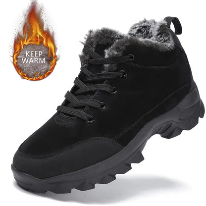 HOT SALE 50%🔥Men Lace-up Thermal Fur Lined Snow Boots Anti-skid Outdoor Walking Boots