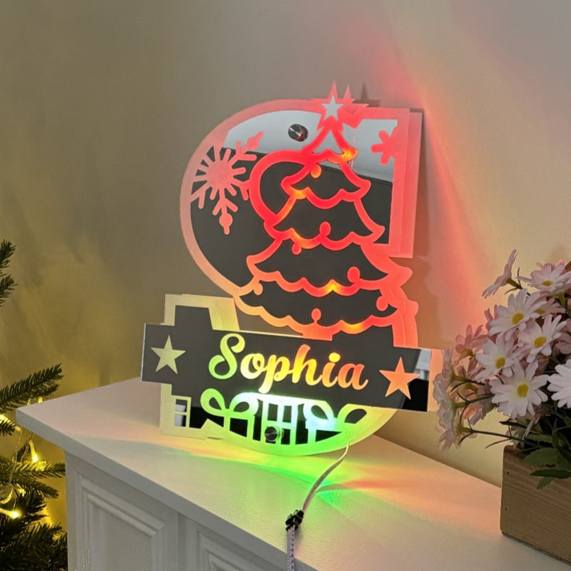 HOT SALE 45%🔥Personalized Name Initial Christmas tree Mirror Light