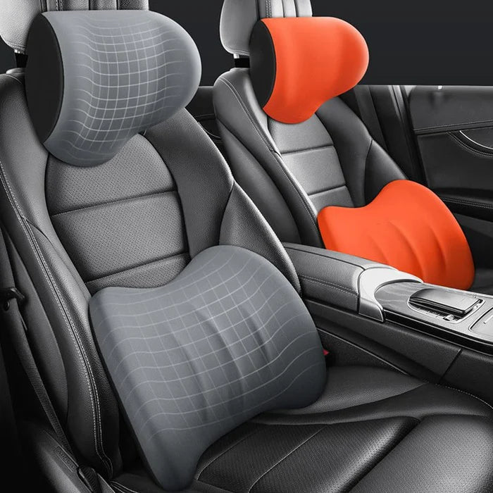 Ergonomic Car Seat Headrest & Lumbar Cushion