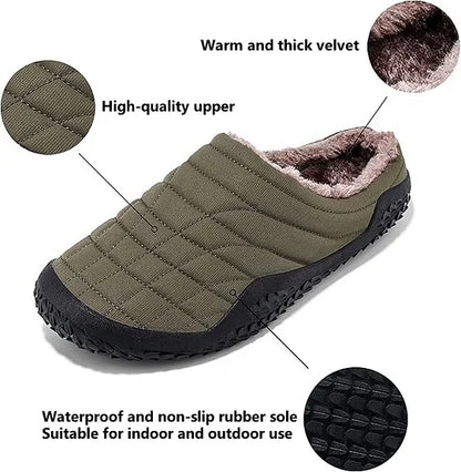 Men Slippers Warm Plush Shoes Waterproof Slippers Cotton Shoes