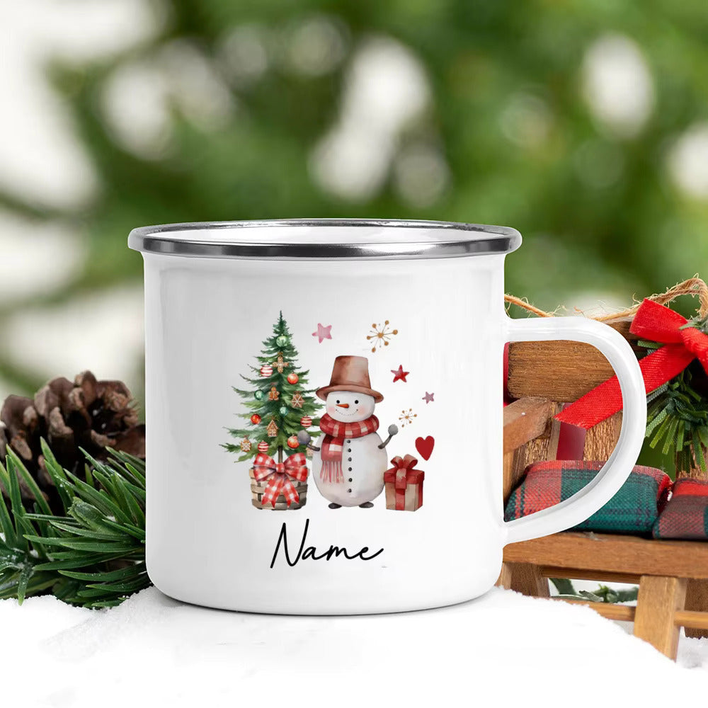 Personalized Christmas Mug Deer Santa Bear with Name Cup Holiday Coffee Cup Xmas Party Decor Mug Kids Favors Gift Hot Cocoa Cups