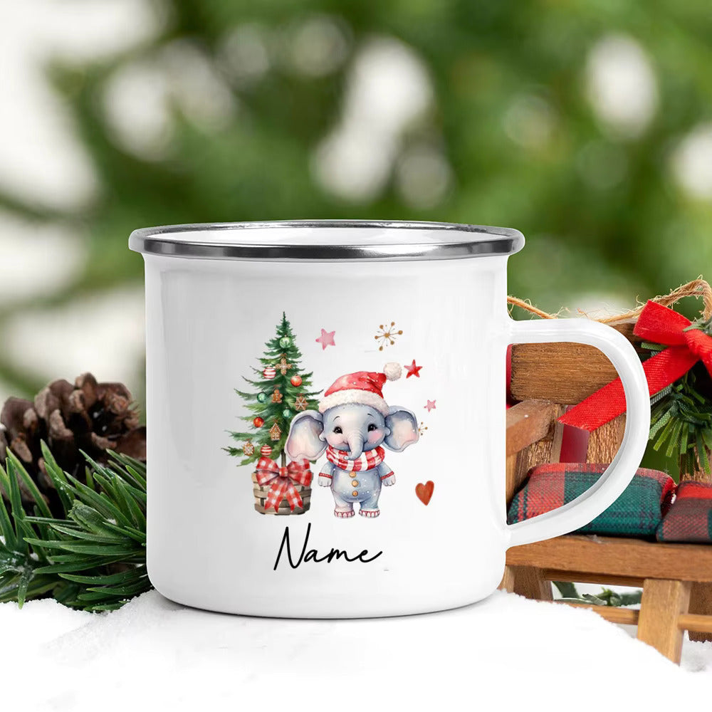 Personalized Christmas Mug Deer Santa Bear with Name Cup Holiday Coffee Cup Xmas Party Decor Mug Kids Favors Gift Hot Cocoa Cups