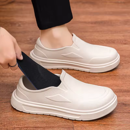 Men's Lightweight Slip-On Work Shoes – Oil Resistant, Easy to Clean Kitchen Work Footwear