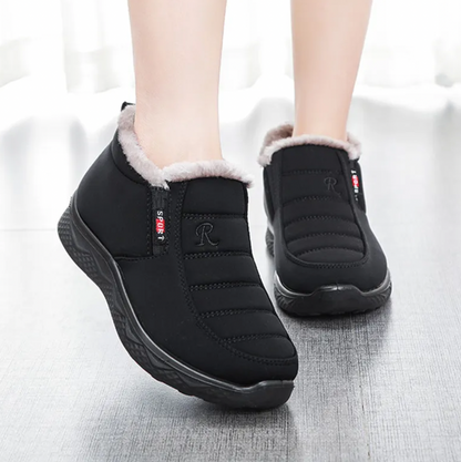 Women Winter Non-slip Waterproof Plush Slip-on Boots [Wide Width]