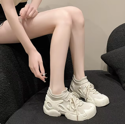 Women's Autumn Lightweight Low-top Thick-sole Comfort Chunky Sneakers