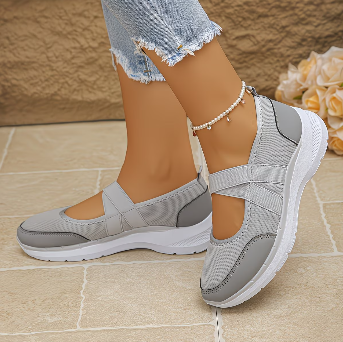 Spring SALE -50% OFF❤️ ComfortEase™ Orthopedic Slip-On Walking Shoes for Women - Breathable, Cushioned & Easy Fit