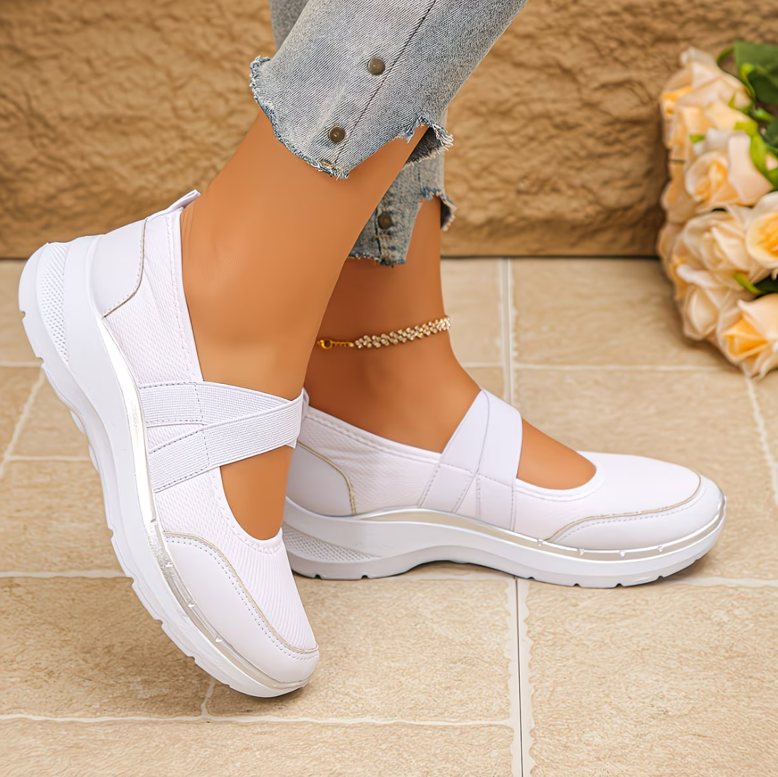 Spring SALE -50% OFF❤️ ComfortEase™ Orthopedic Slip-On Walking Shoes for Women - Breathable, Cushioned & Easy Fit
