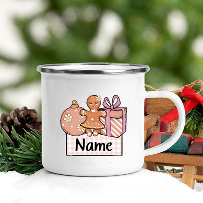 Personalized Christmas Mug Custom Name Holiday Mugs Deer Santa Hat Printed Coffee Cup Kids Xmas Party Favors Gift Hot Cocoa Cups