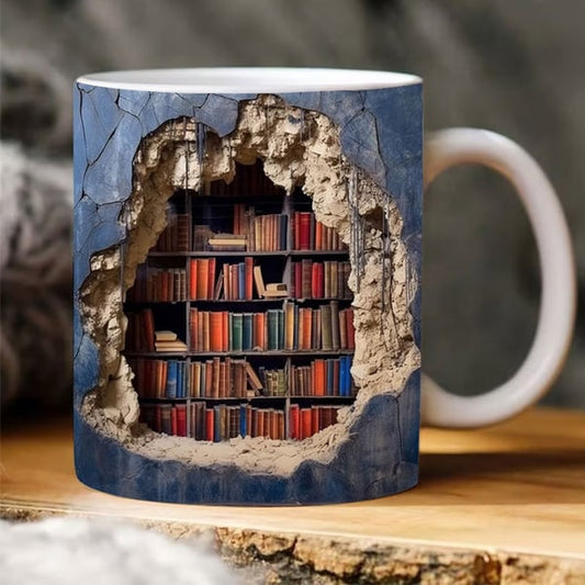 Bookshelves Hole In A Wall Mug(12oz)