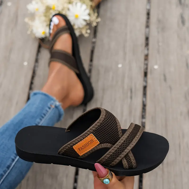 🌸 Último día 49% de descuento ❤️ Sandalias planas con tiras ortopédicas transpirables para mujer