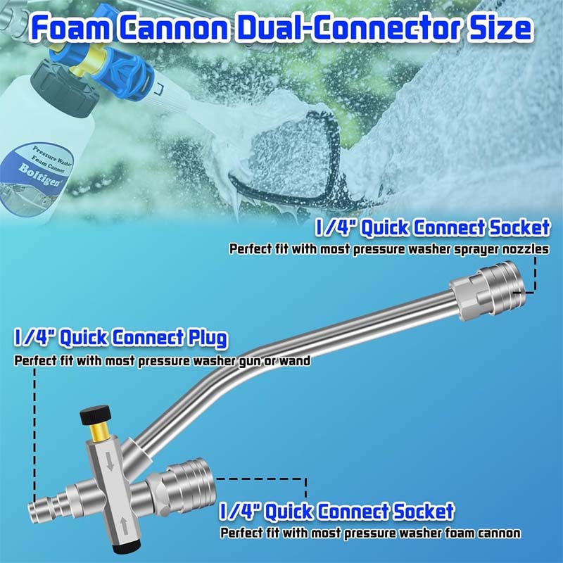 Tool Daily Pressure Washer Foam Cannon with Dual-Connector Accessory