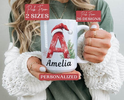 Personalized Christmas Ceramic Coffee Mug, Custom Name Mug