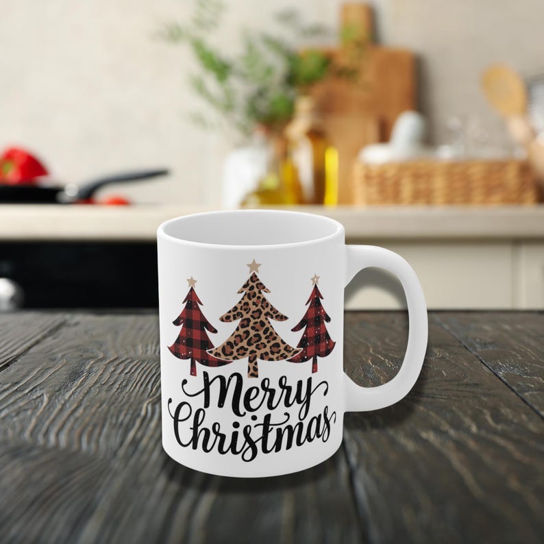 Christmas Mug, Holiday Cheer Cup, Festive Drinkware, Gift for Her, Seasonal Coffee Mug, Merry Christmas Mug