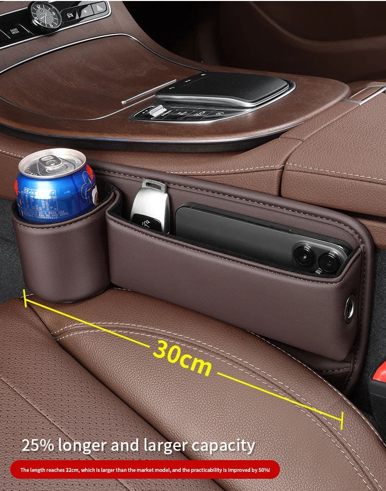 🔥HOT SALE 45% 💖Car Leather Cup Holder Gap Filler Oragnizer Bag [Universal Fitment]